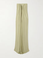 Olivienne Strapless Pleated Satin Gown