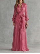 Alessandra Pink Wrap Maxi Dress