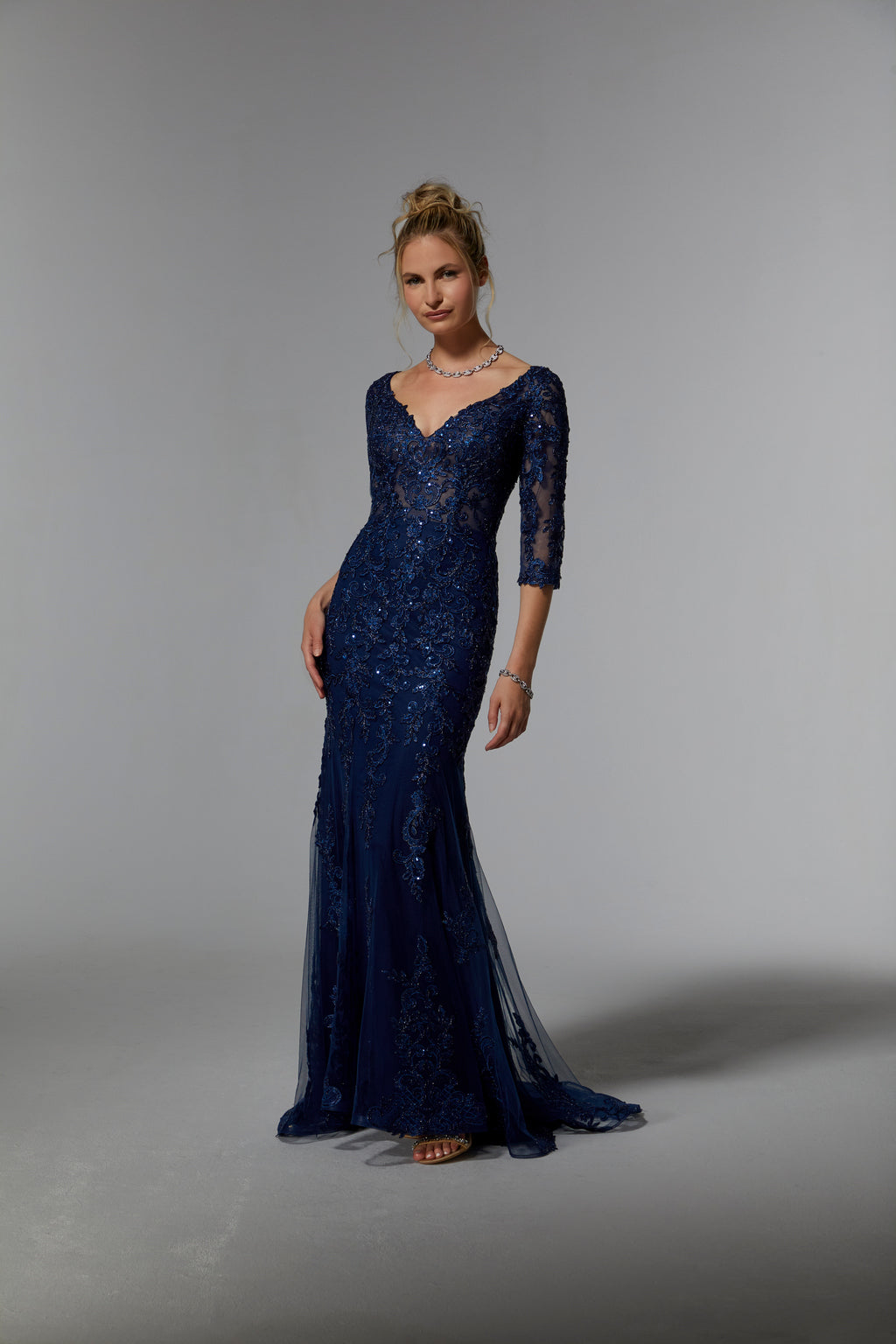 Navy Madeline Navy Long Formal Dress