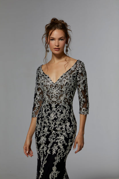 Rose Gold Madeline Navy Long Formal Dress