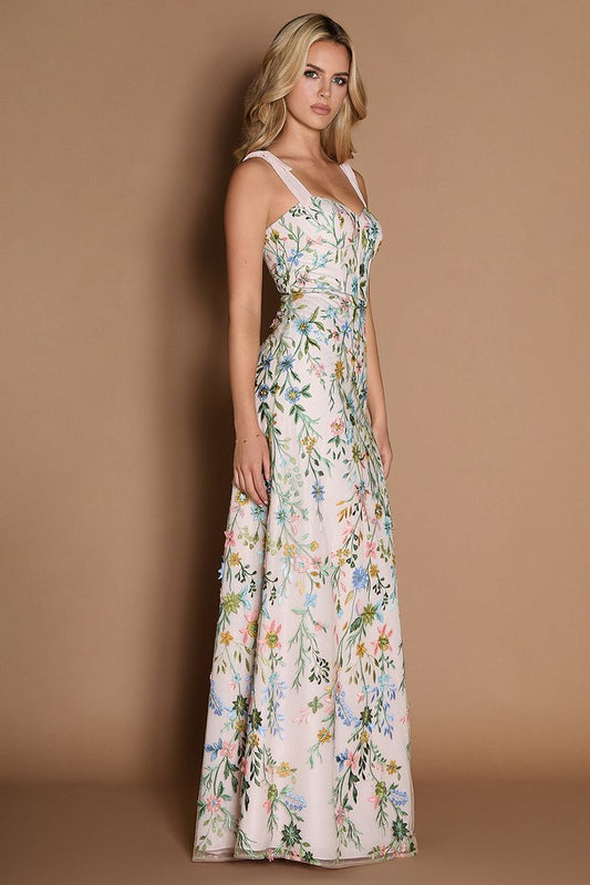Azazie Amarie Blush Pink Multi Maxi Dress