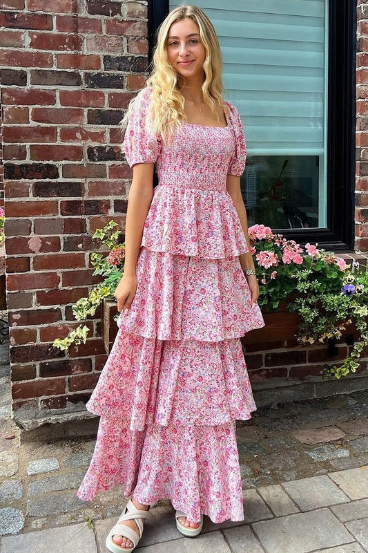 Margot Floral Ruffle Maxi Dress
