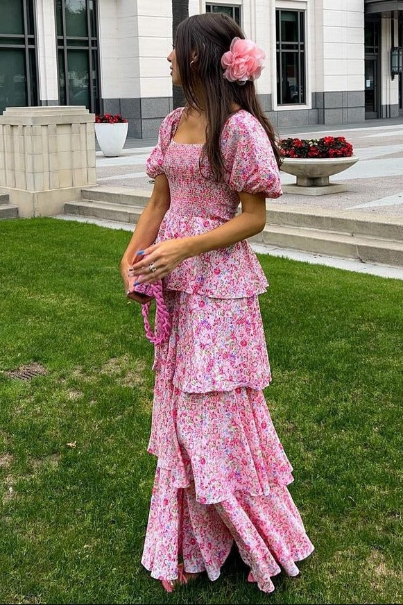 Margot Floral Ruffle Maxi Dress
