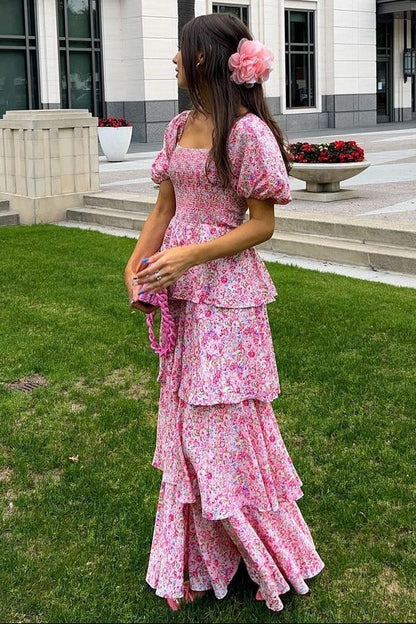 Margot Floral Ruffle Maxi Dress