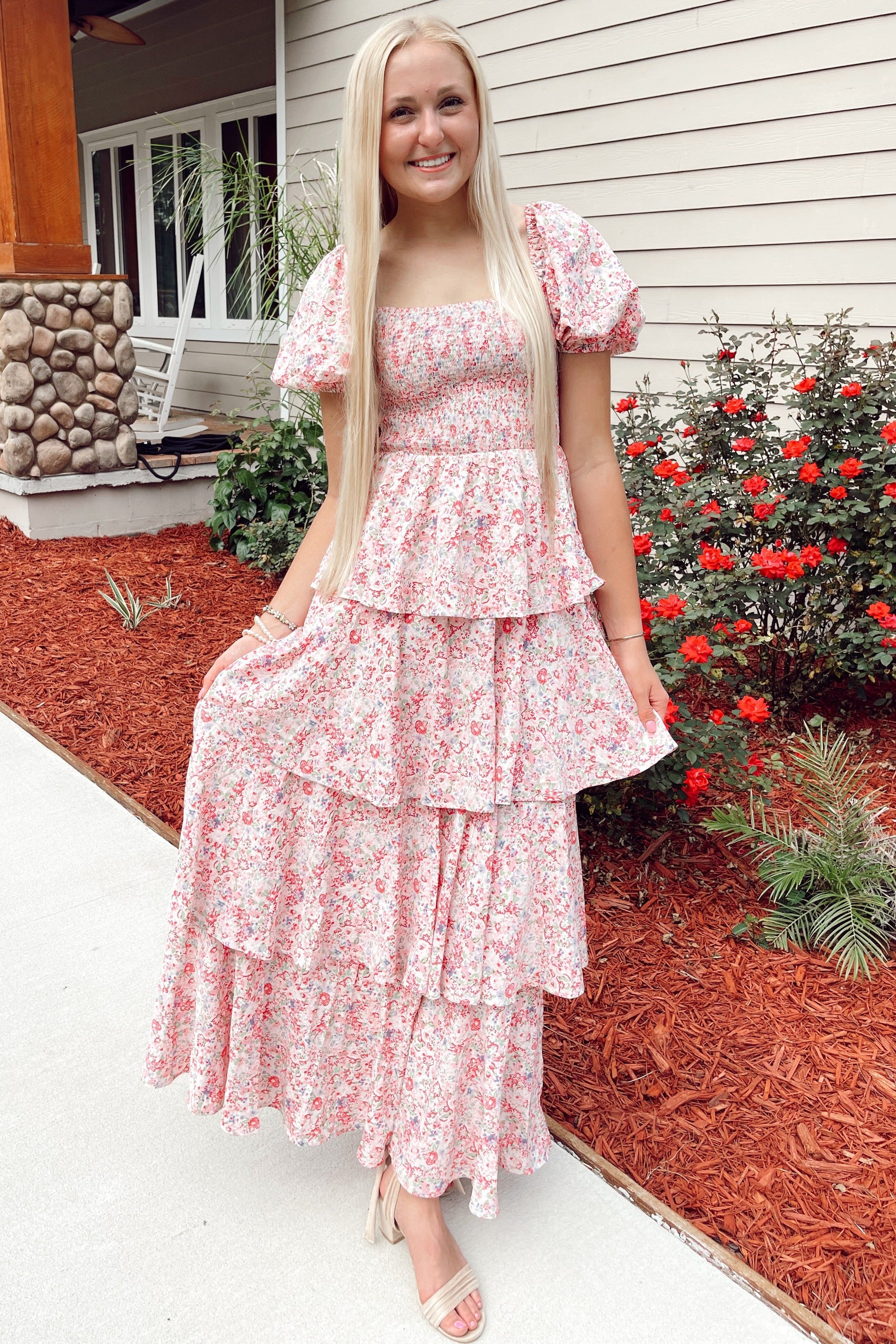 Margot Floral Ruffle Maxi Dress