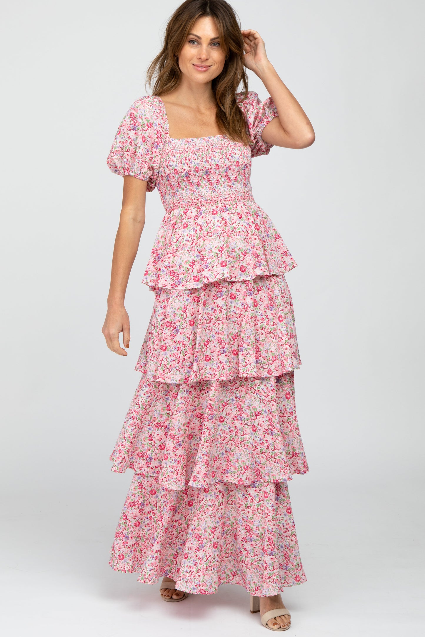 Margot Floral Ruffle Maxi Dress