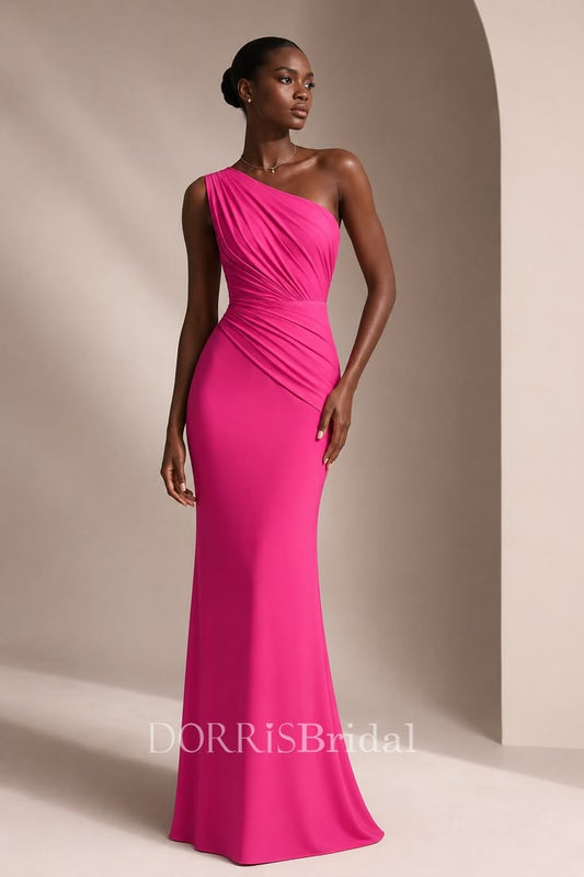 Greece Style One-shoulder Chiffon Sheath Simple Wedding Dress