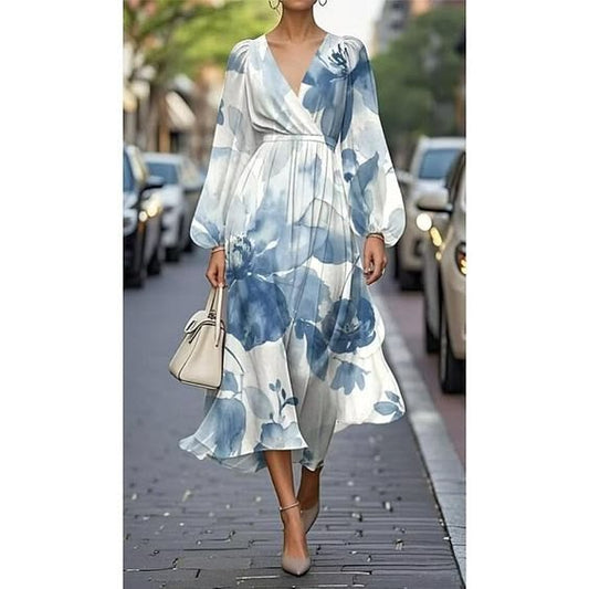 Marina Pleated Floral Maxi Dress