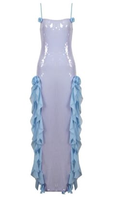 Ophelia Sequin Maxi Dress in Silver Blue