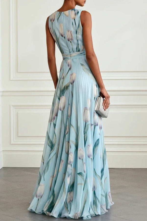 Pink Margot Tulip Print Maxi Dress