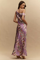 Sienna Off-Shoulder Satin Maxi Dress