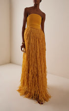 Florentia Raffia Fringe Maxi Dress
