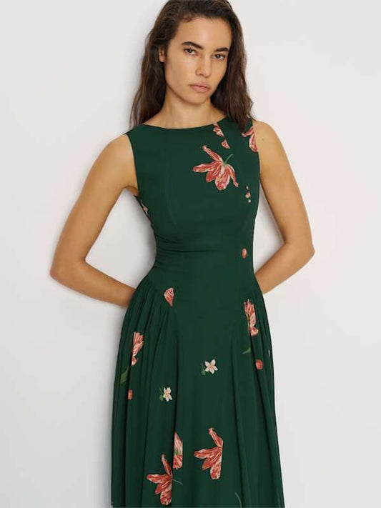 Anelis Silk Charmeuse Dress