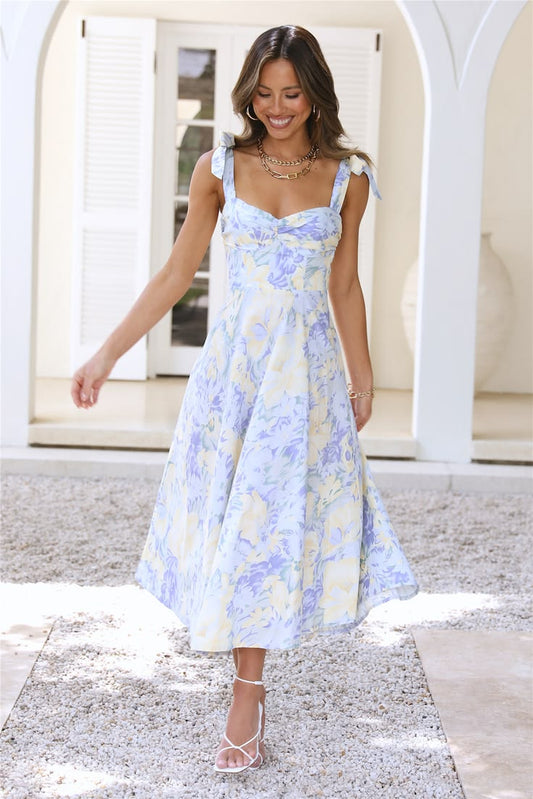 Margot Tropical Print Midi Dress