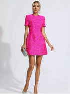 Vivienne Beaded Fuchsia Dress