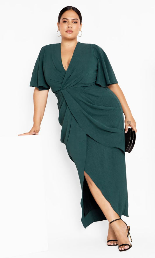 Plus Size Braelynn Maxi Dress in Emerald, Size 16 | City Chic