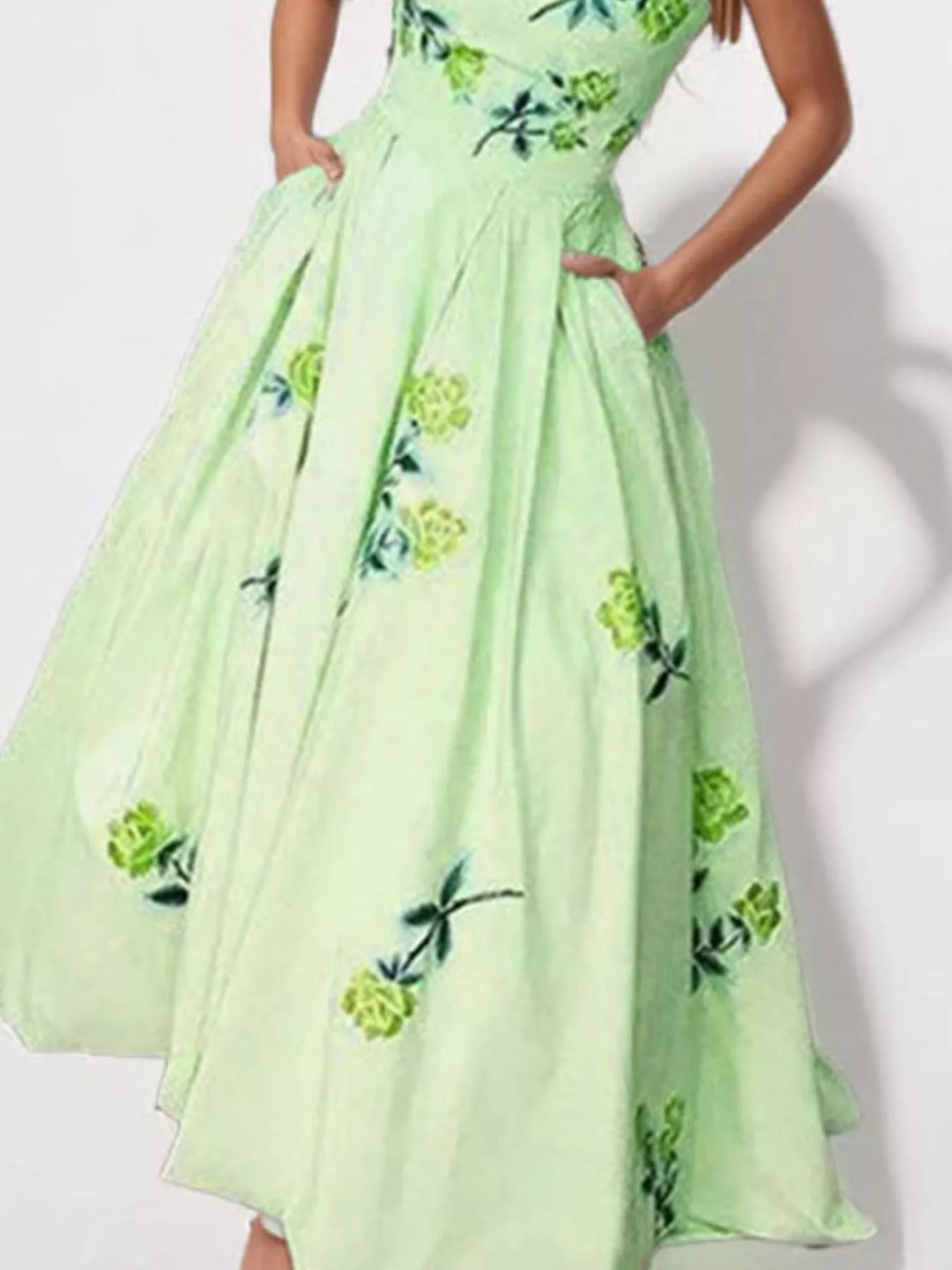 Light Green Arabella Floral Maxi Dress