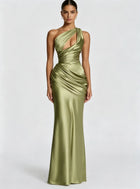 Emina One-Shoulder Satin Maxi Dress