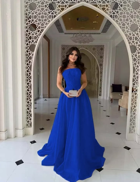 Margot Satin Strapless Gown