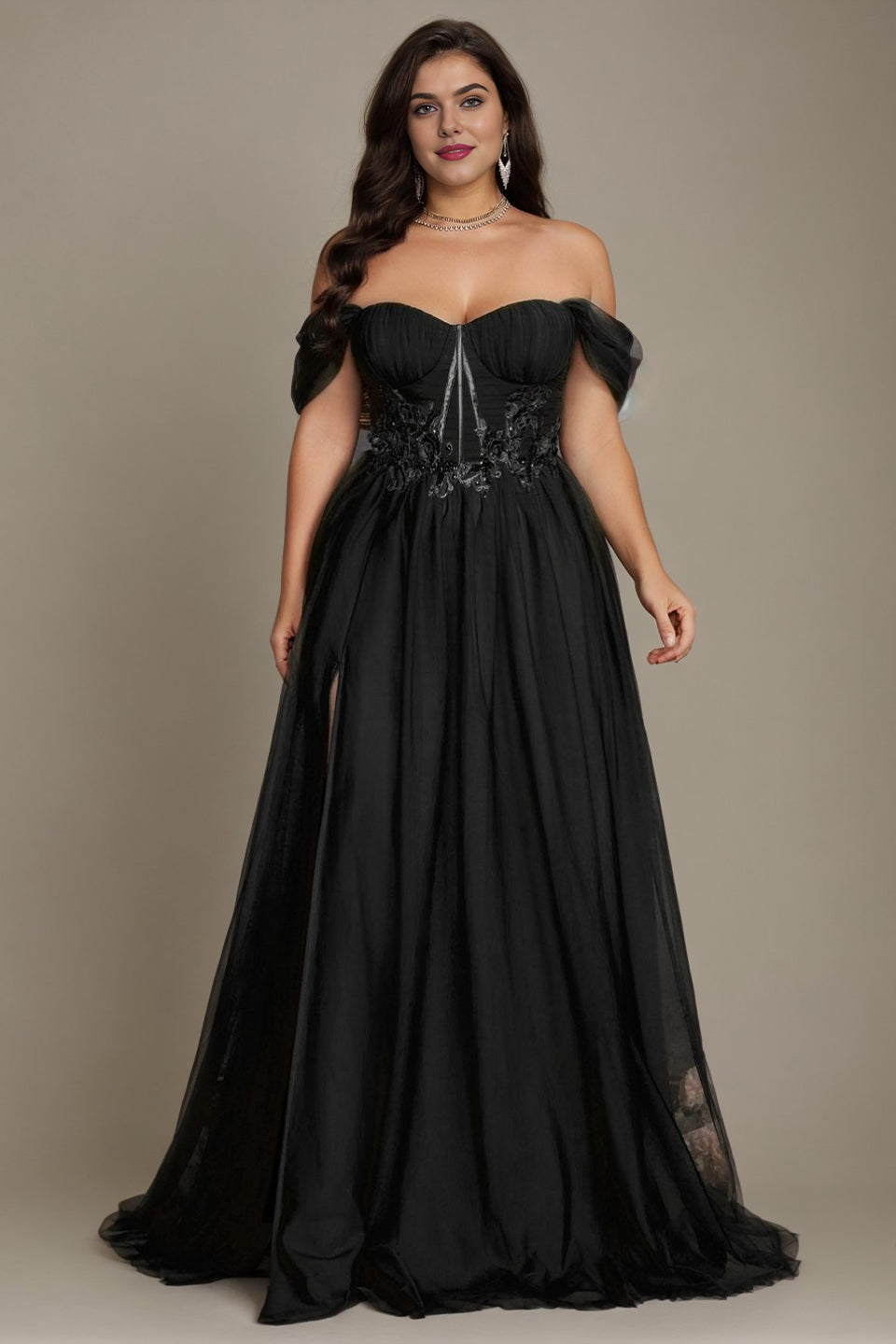 Green Curveins Plus Size Off-Shoulder Strapless Sleeveless Cinched-Waist Maxi Dress - 18-20/2X / Green