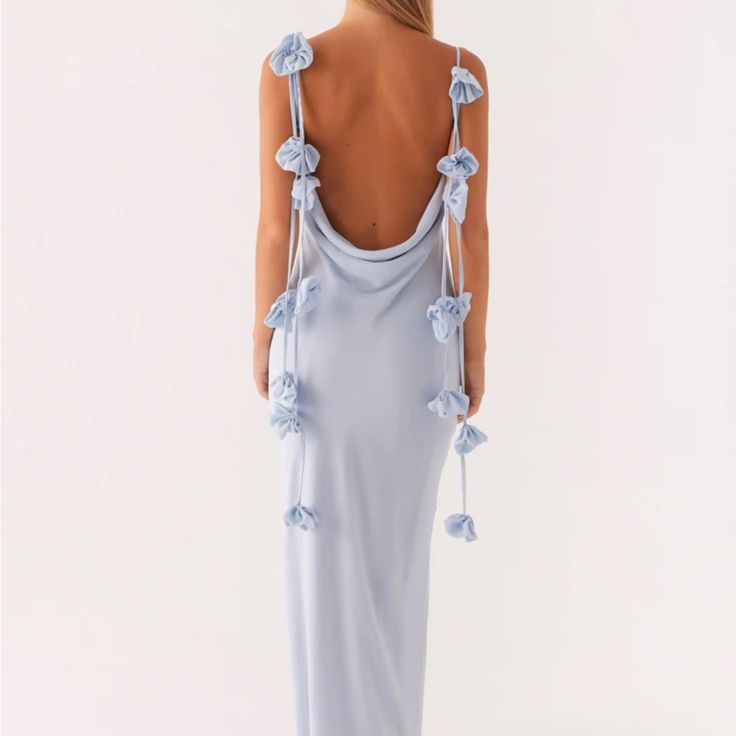 Arabella Backless Dress in Sky Blue