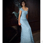 Eleanor Silk Formal Dress in Pale Blue