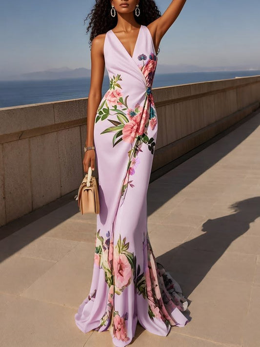 Arabella Cross Floral Wrap Dress