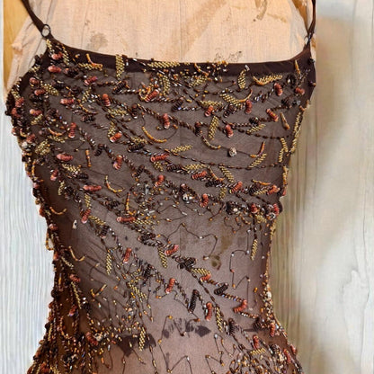 Tory Beaded Chiffon Handkerchief Dress