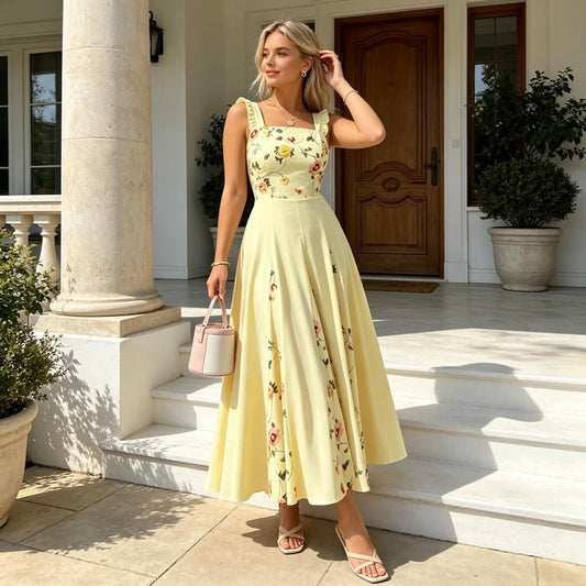 Harriet Floral Ruffle Midi Dress