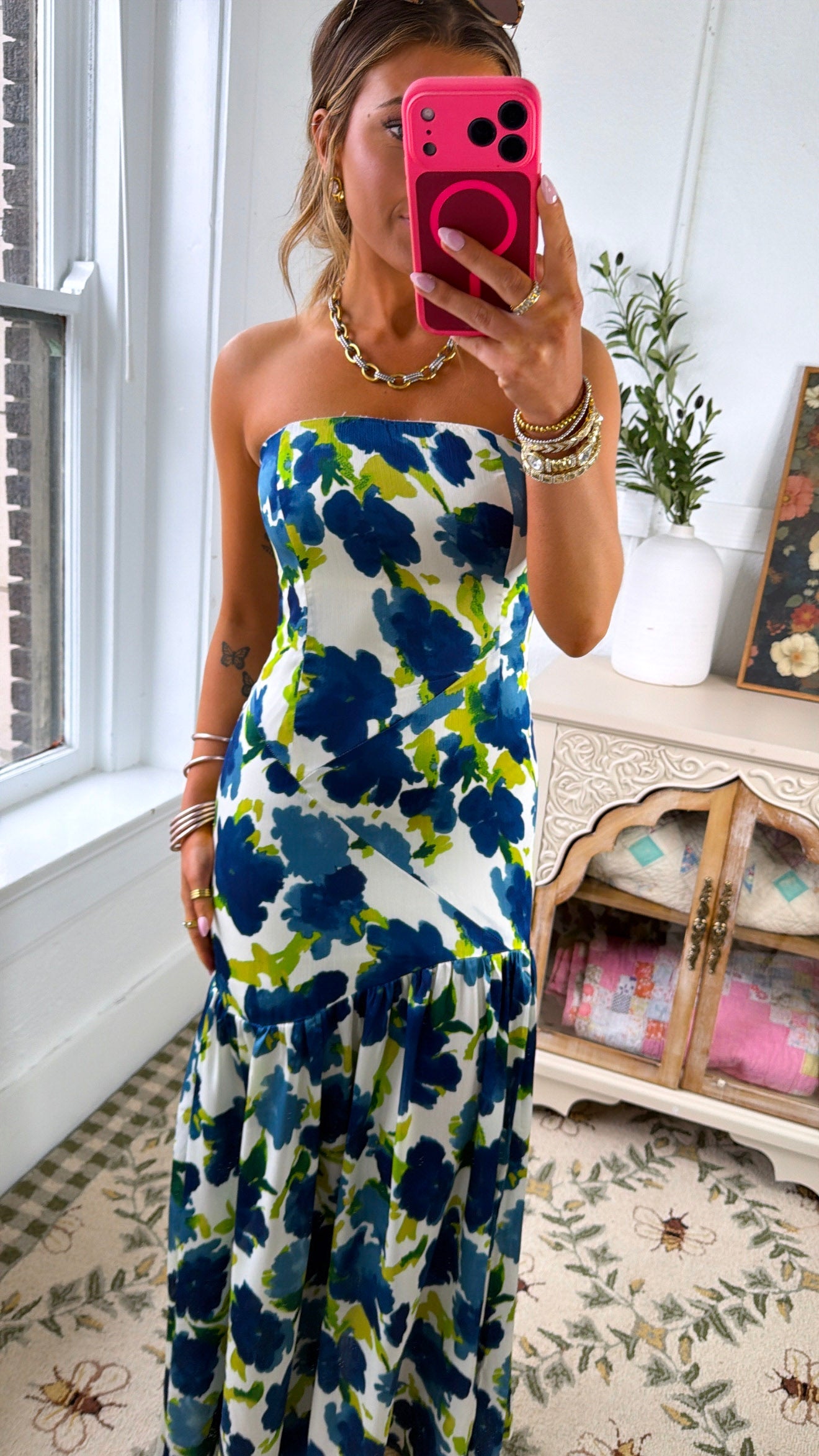 Iris Silk Maxi Dress in Periwinkle