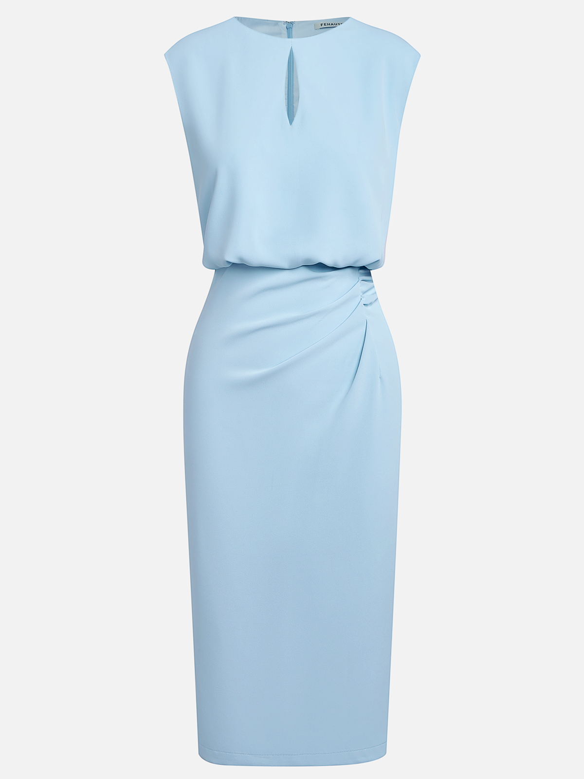 Navy Blue María Silk Midi Dress