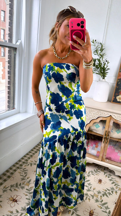 Iris Silk Maxi Dress in Periwinkle