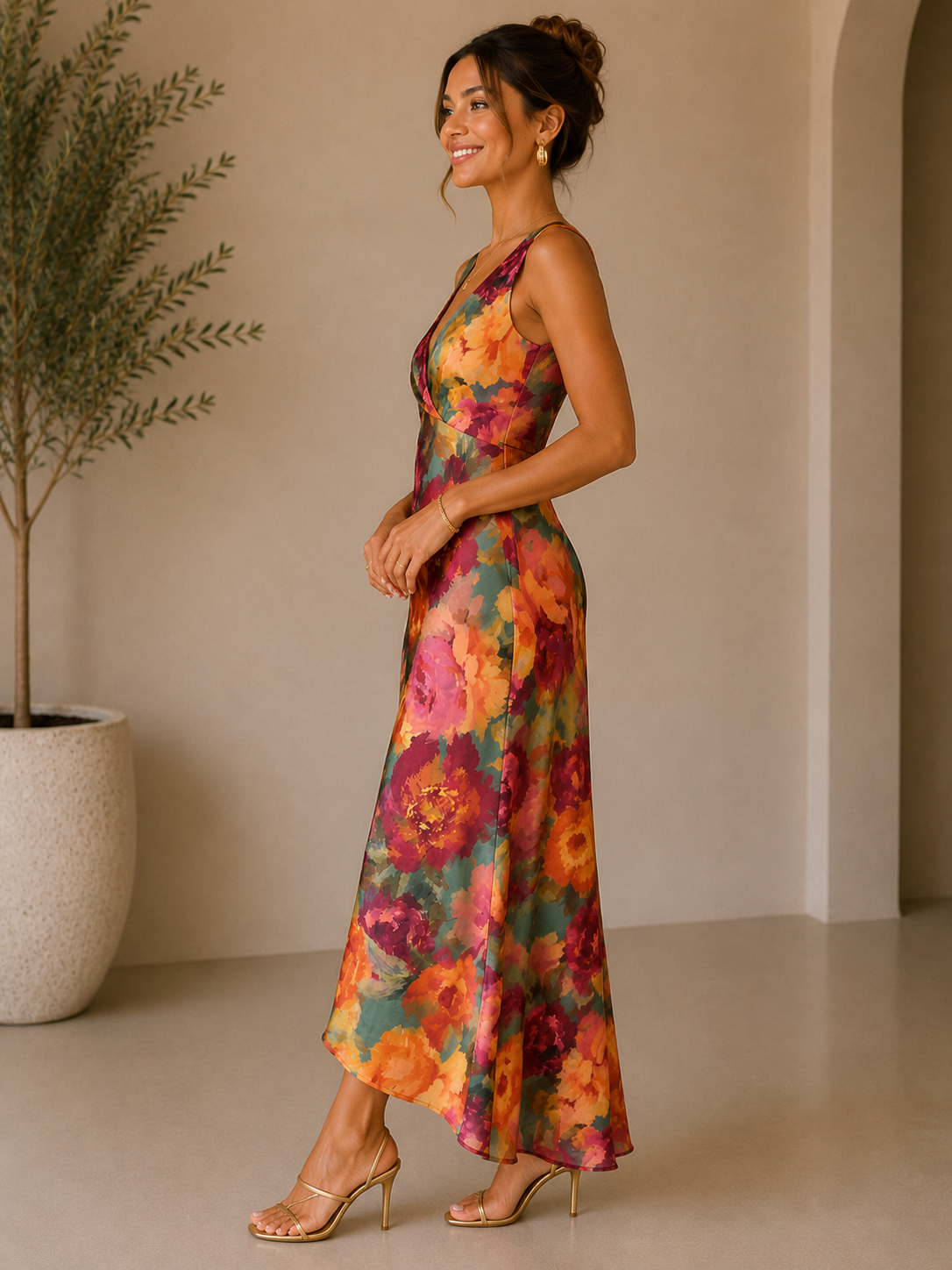 Alicia Floral Midi Dress