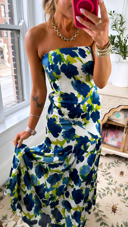 Iris Silk Maxi Dress in Periwinkle