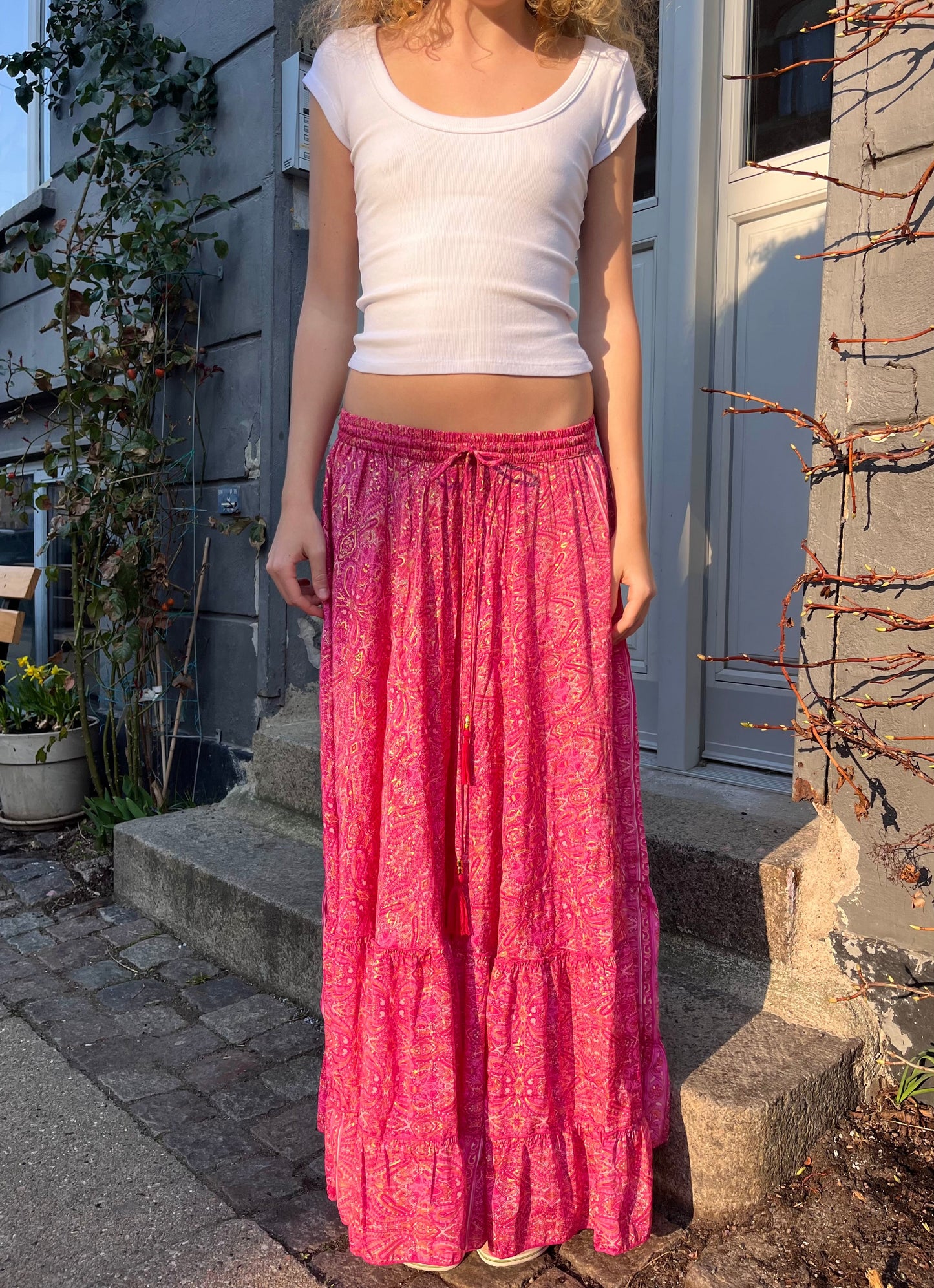 Valentina Gold Foil Maxi Skirt