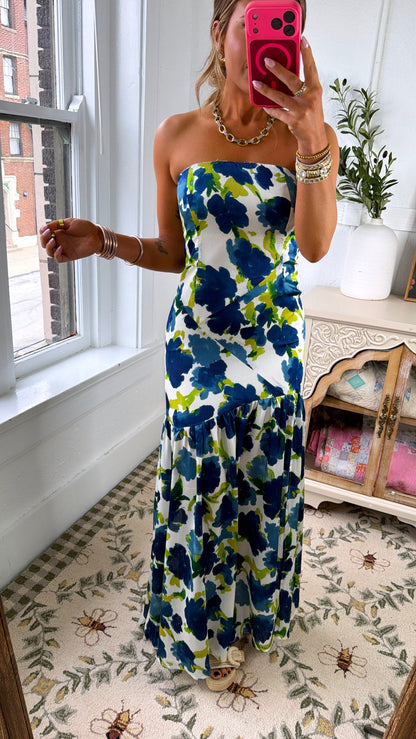 Iris Silk Maxi Dress in Periwinkle