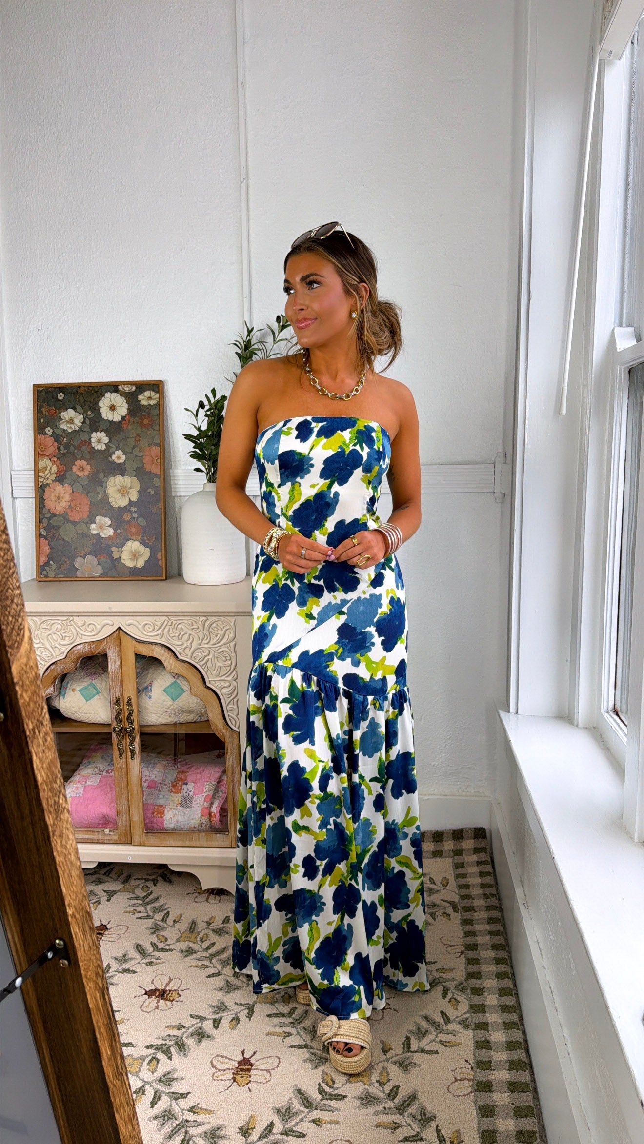 Iris Silk Maxi Dress in Periwinkle