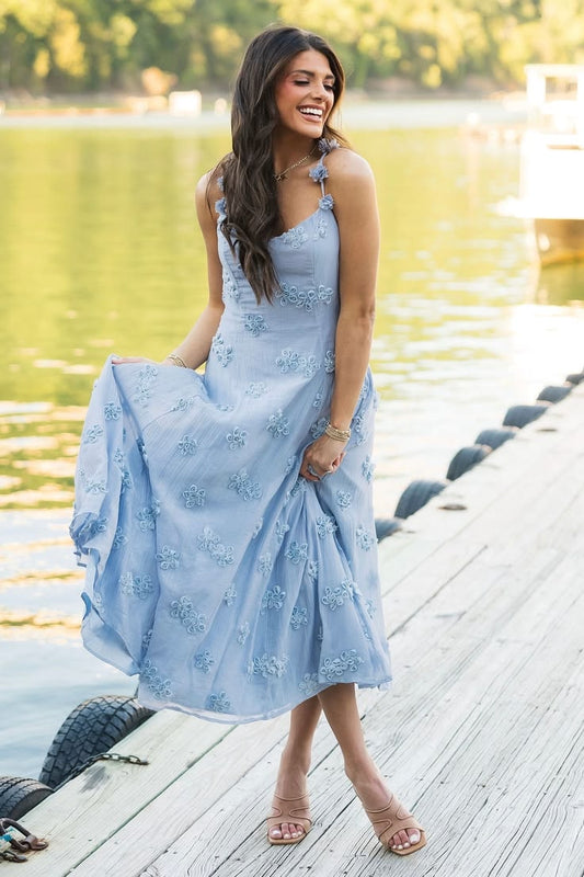 Arabella Floral Maxi Dress in Blue