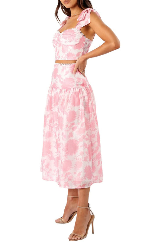Elle Floral Two-Piece Midi Dress