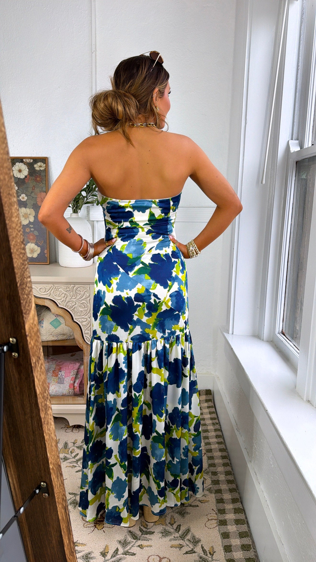 Iris Silk Maxi Dress in Periwinkle