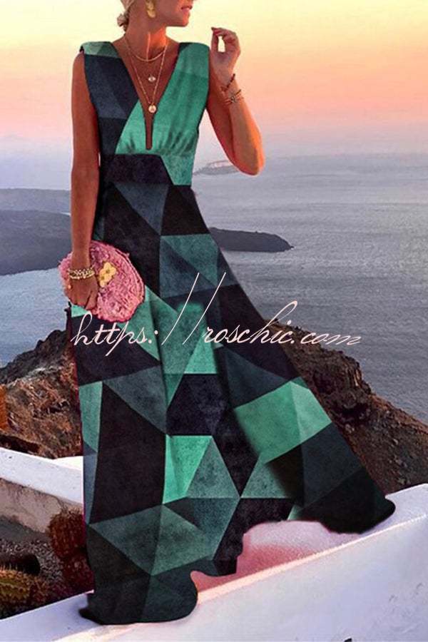 Rose red Evangeline V-Neck Maxi Dress