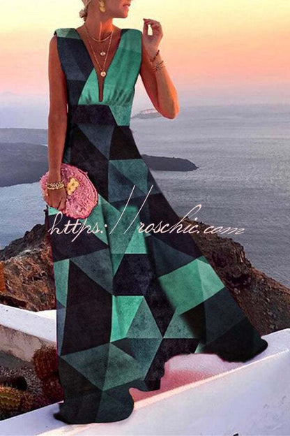 Rose red Evangeline V-Neck Maxi Dress