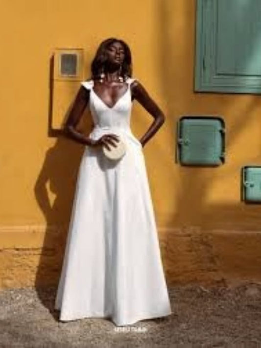 Andrea Iyamah Dresses | Andrea Iyamah Vola Maxi Dress White Medium M Nwt | Color: White | Size: M