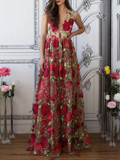 As Photo Arabella Embroidered Tulle Gown