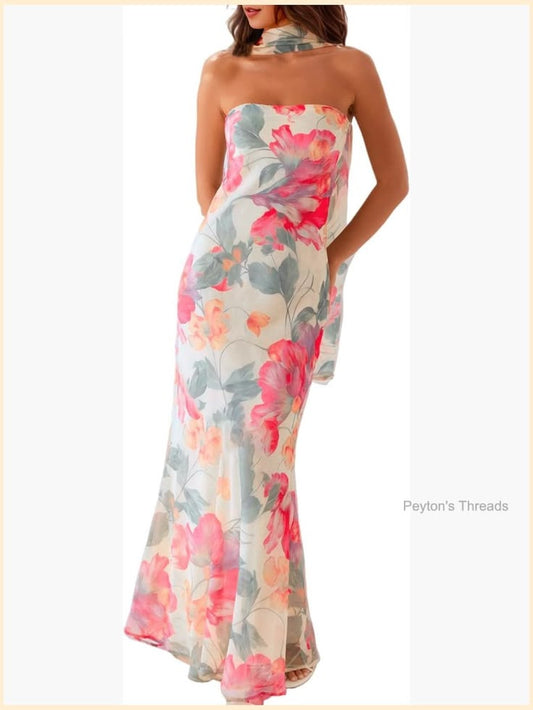 Valentina Floral Mesh Maxi Dress