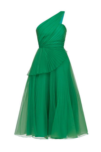 Seafoam Drift Cecilia Pleated Organza Dress