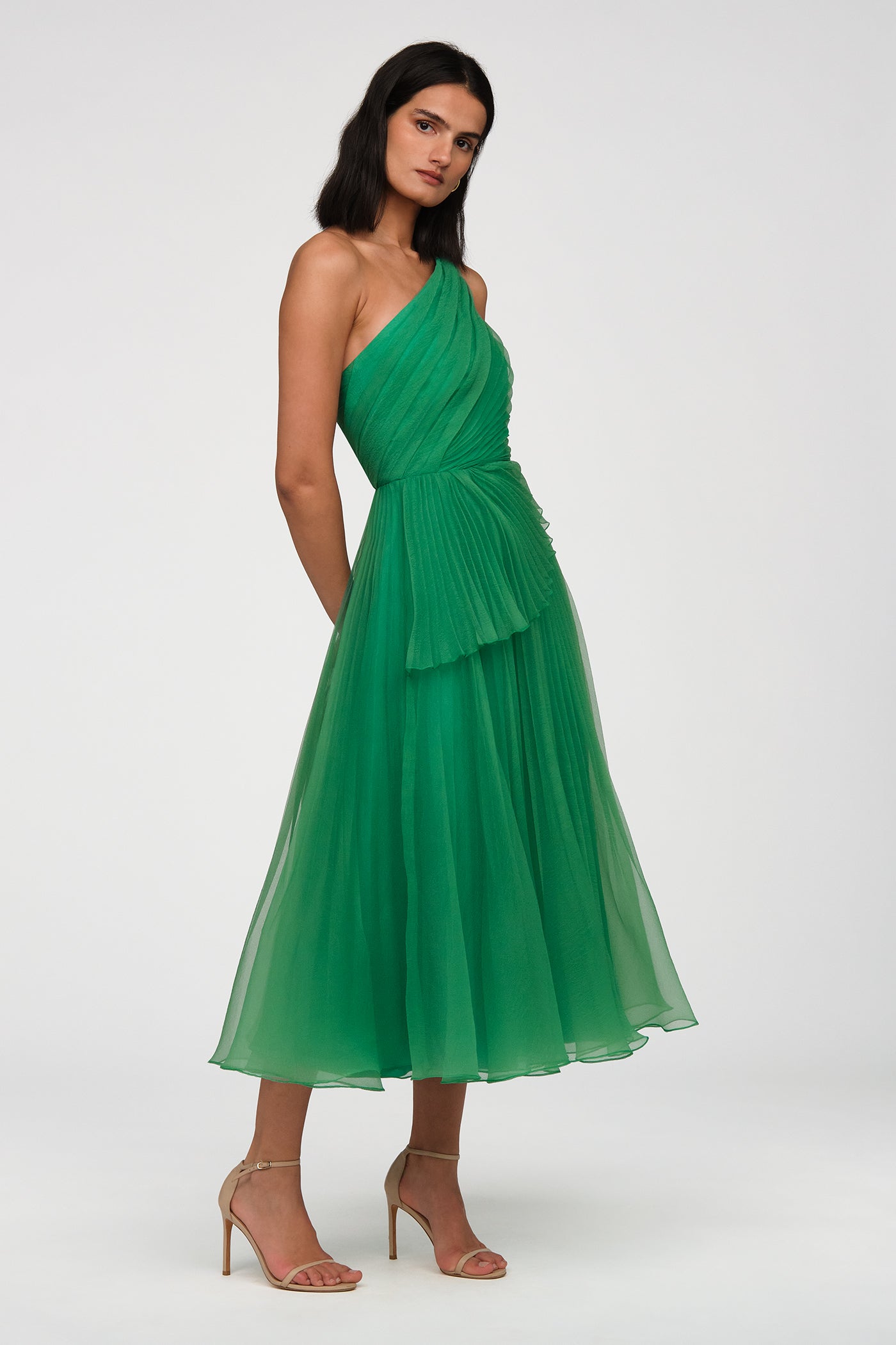 Seafoam Drift Cecilia Pleated Organza Dress