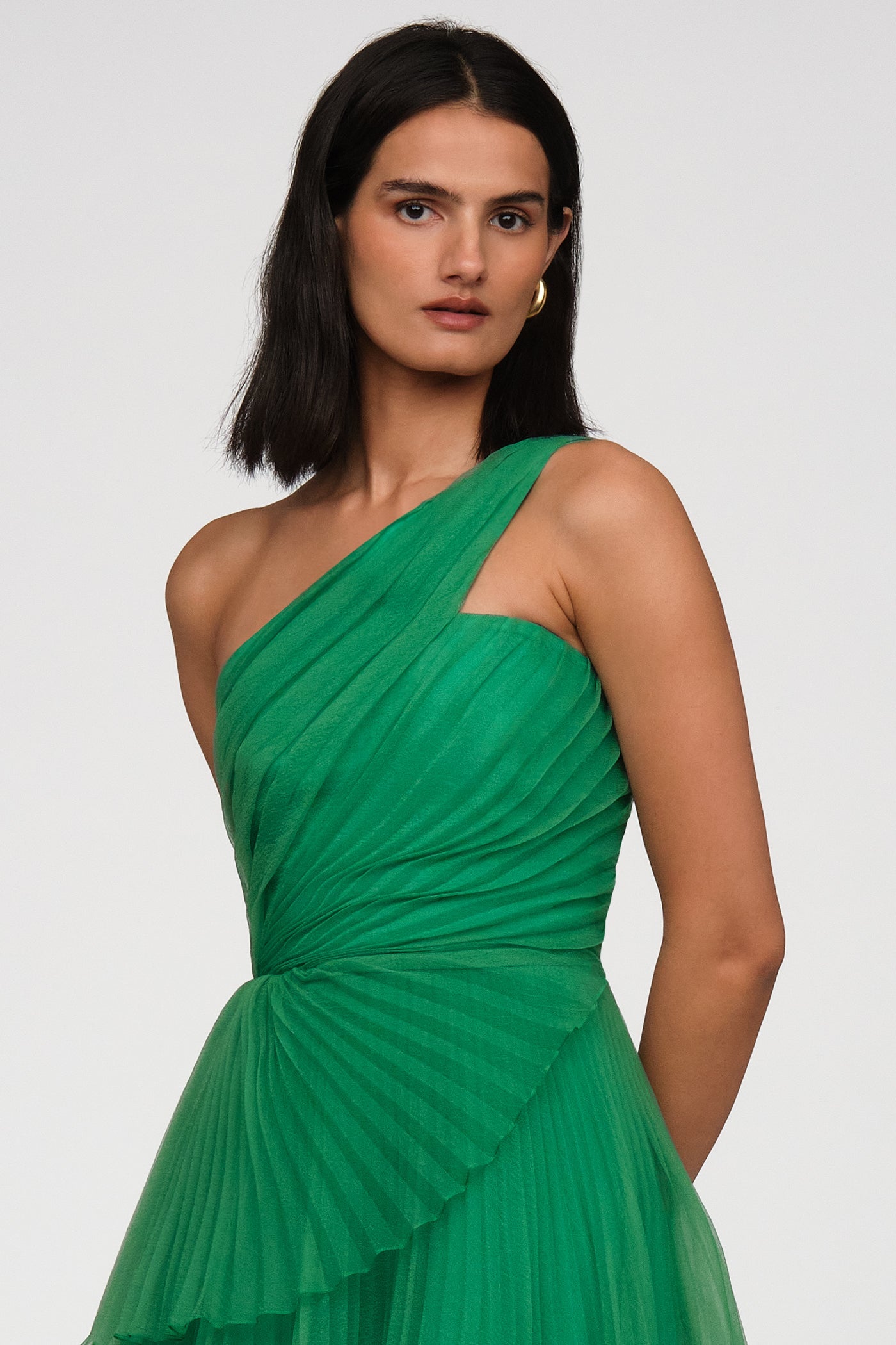 Seafoam Drift Cecilia Pleated Organza Dress