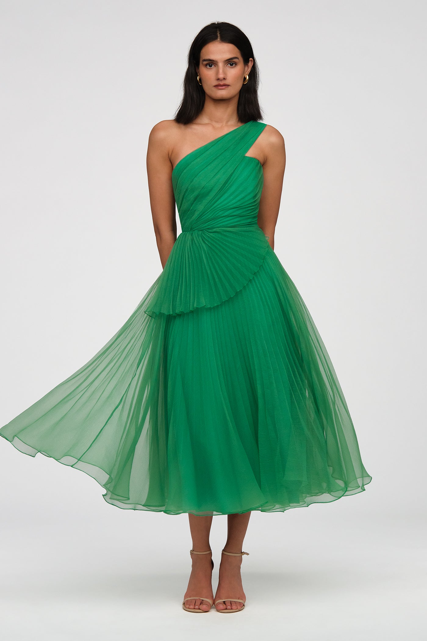 Seafoam Drift Cecilia Pleated Organza Dress