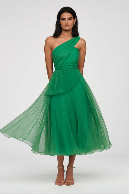 Seafoam Drift Cecilia Pleated Organza Dress